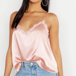 NWT Boohoo Lace Cami in Pink